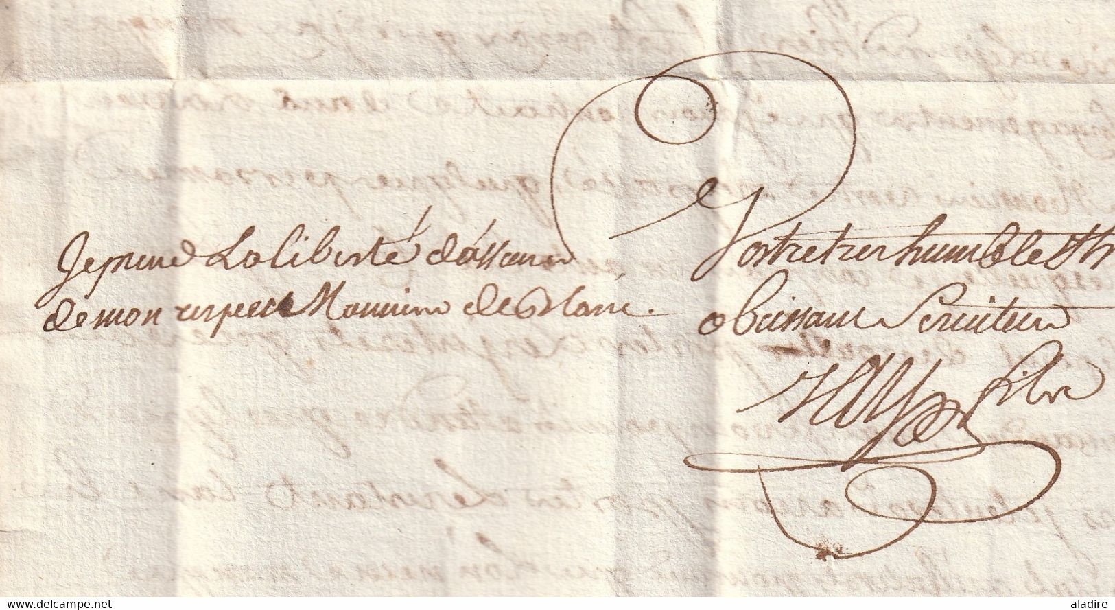 1751 - Lettre pliée avec correspondance de 2 pages de SAINT HILLAIRE Hilaire vers NIVERVILLE Villemaury, Eure-et-Loir