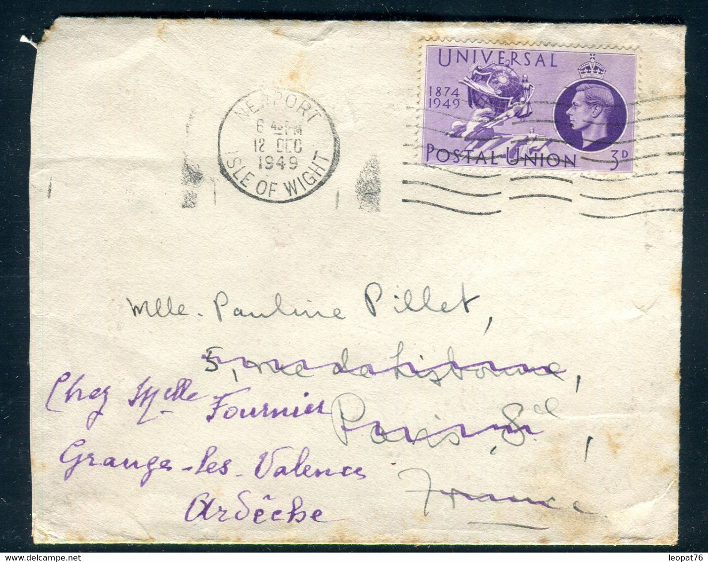 Royaume Uni - Enveloppe De L’Île De Wright Pour La France En 1949 - A 23 - Storia Postale