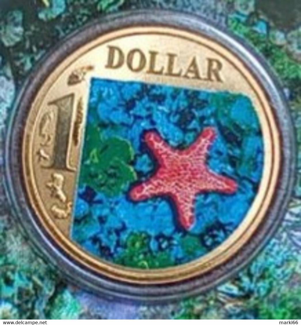 Australia - 2007 - Ocean Series - Biscuit Star - 1 Dollar Colour Uncirculated Bronze Coin - Ongebruikte Sets & Proefsets