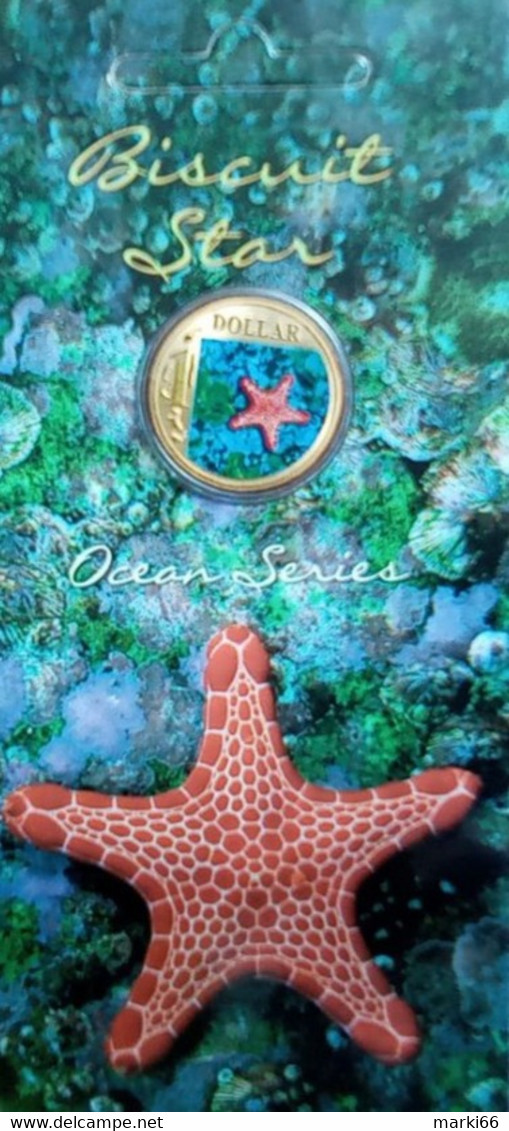 Australia - 2007 - Ocean Series - Biscuit Star - 1 Dollar Colour Uncirculated Bronze Coin - Ongebruikte Sets & Proefsets