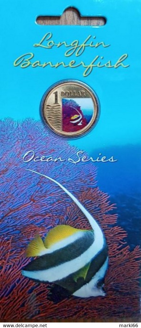 Australia - 2007 - Ocean Series - Longfin Bannerfish - 1 Dollar Colour Uncirculated Bronze Coin - Münz- Und Jahressets