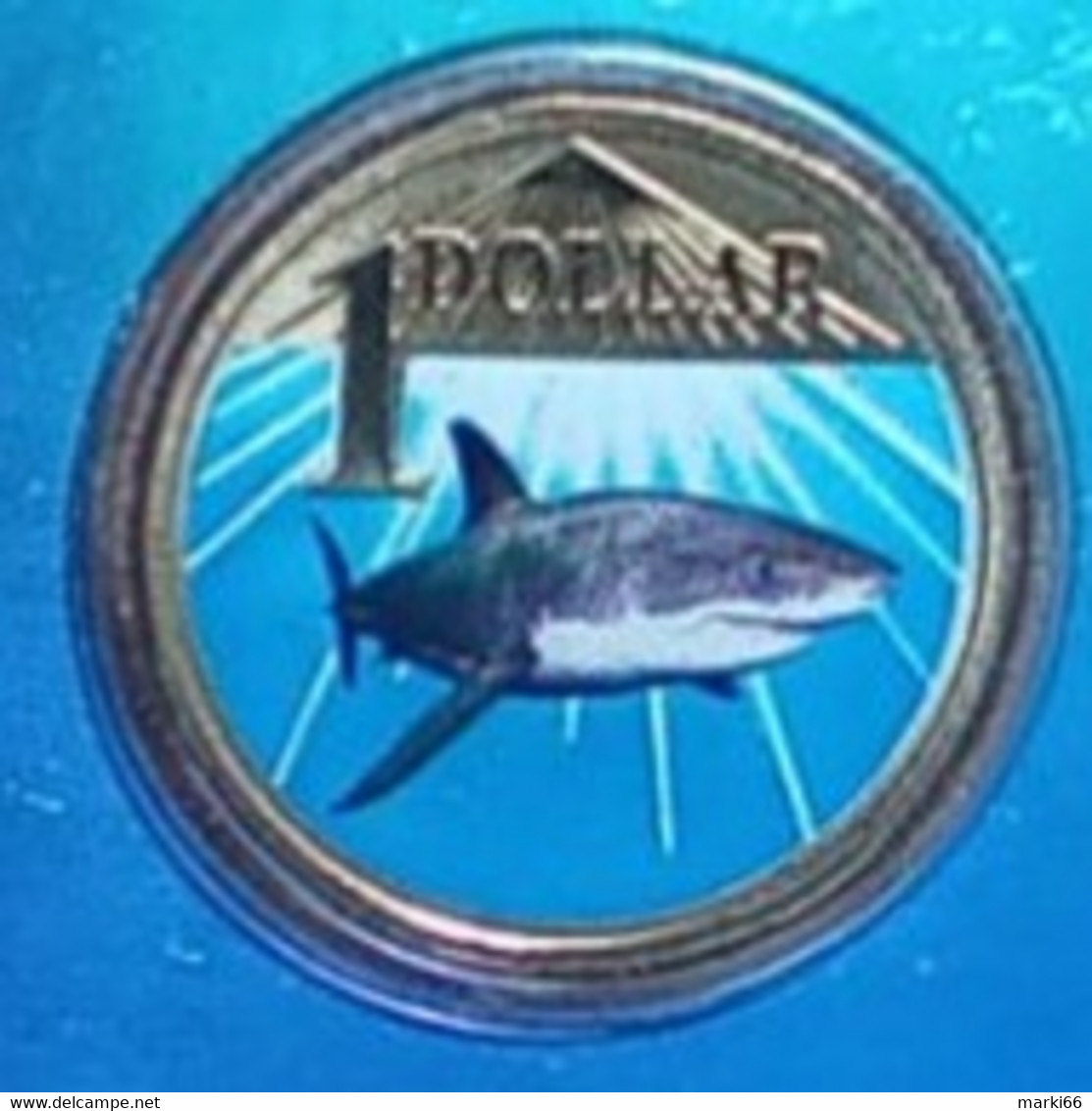 Australia - 2007 - Ocean Series - White Shark - 1 Dollar Colour Uncirculated Bronze Coin - Ongebruikte Sets & Proefsets