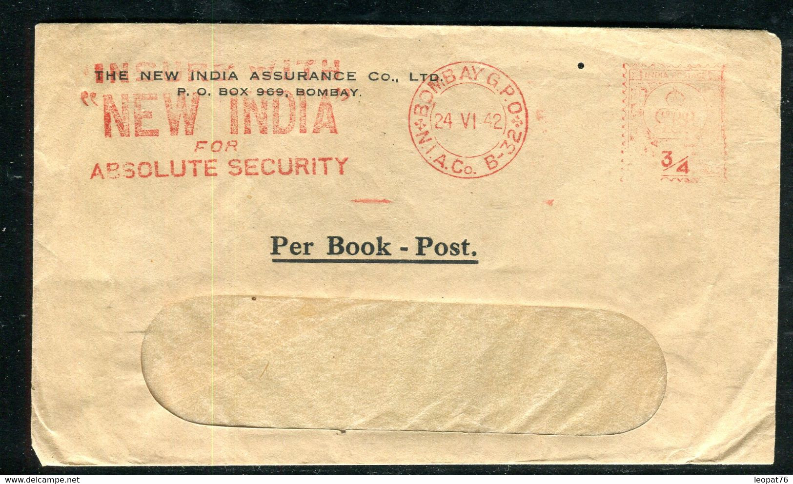 Indes Anglaises - Enveloppe Commerciale De Bombay Pour Kilasavalpatti En 1942, Affranchissement Mécanique - A 48 - 1936-47 King George VI