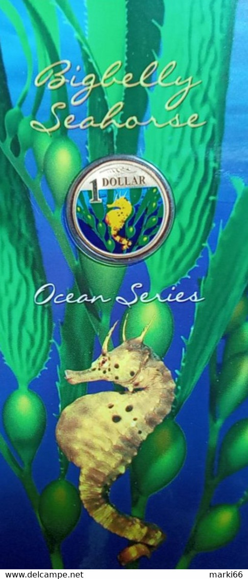 Australia - 2007 - Ocean Series - Bigbelly Seahorse - 1 Dollar Colour Uncirculated Bronze Coin - Mint Sets & Proof Sets