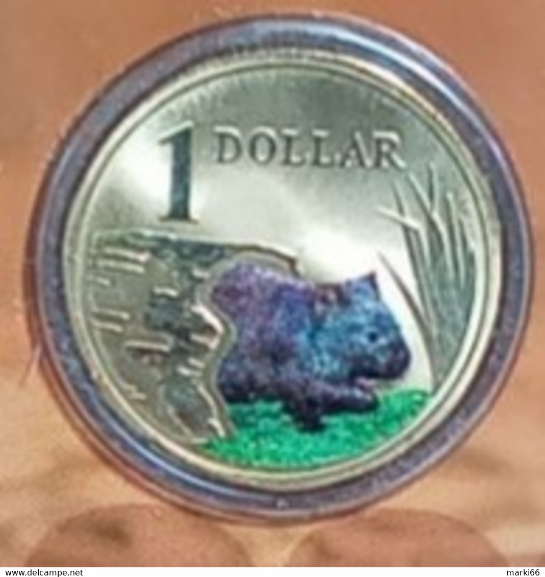 Australia - 2008 - Land Series - Wombat - 1 Dollar Colour Uncirculated Bronze Coin - Ongebruikte Sets & Proefsets