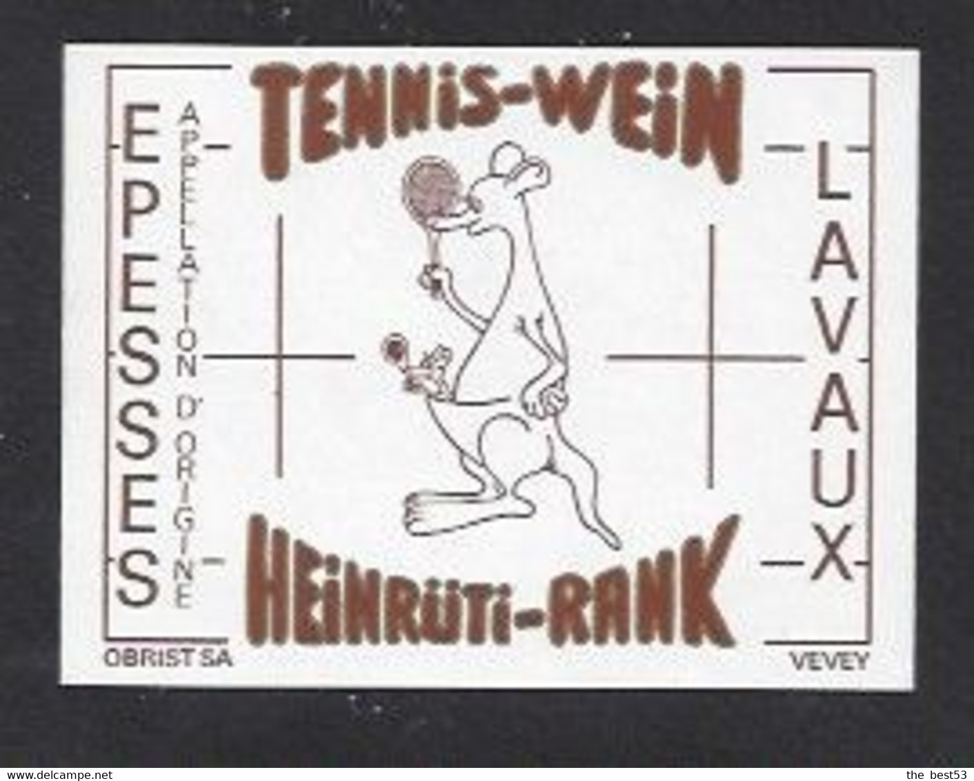 Etiquette De Vin Epesses/ Lavaux  -  Hôtel Restaur. Heinrüti Rank à Widen (suisse) -  Tennis Wein - 10.5 X 7.8 Cm - Altri & Non Classificati