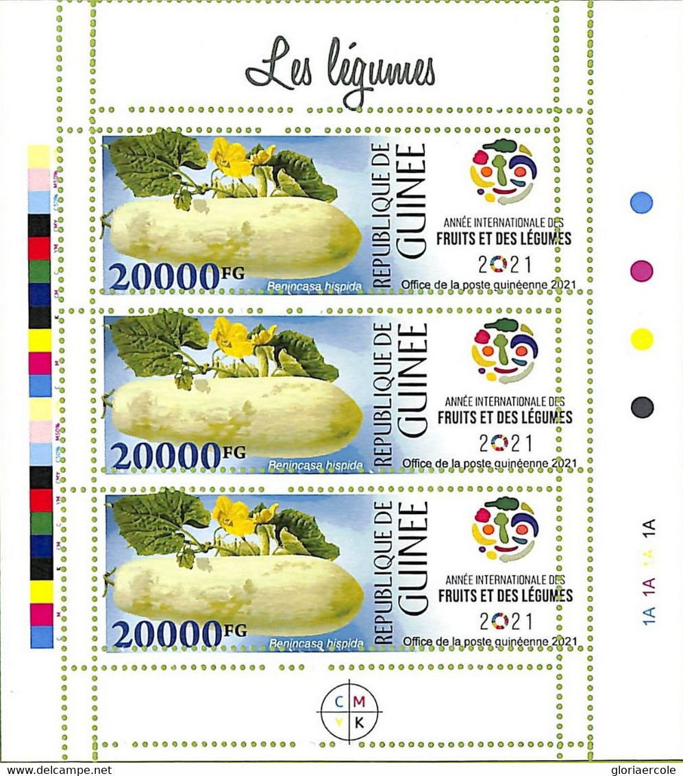 A8074 - REP.GUINEE - ERROR MISPERF  Stamp Sheet - 2021 Plants Legumes - Vegetables