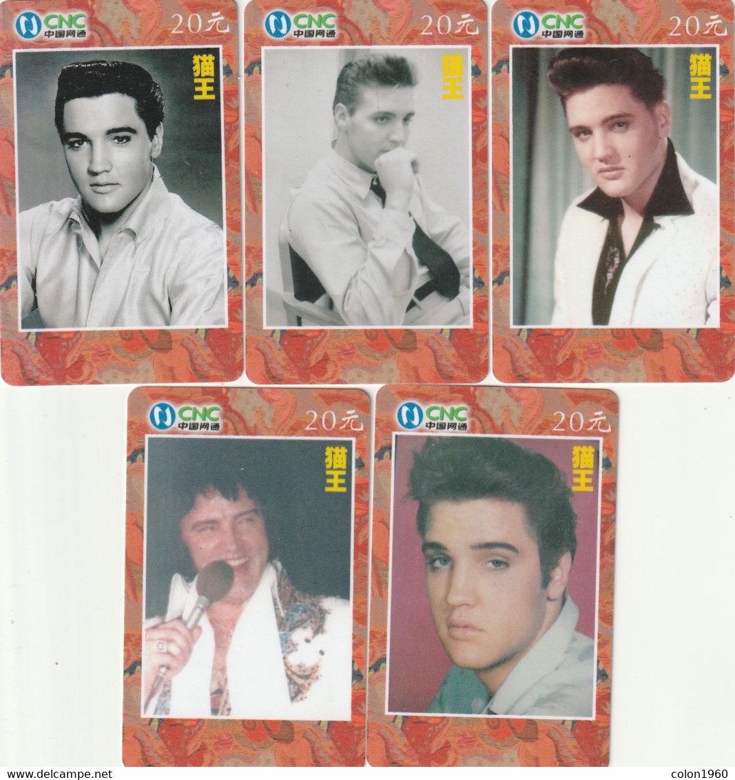 CHINA. ELVIS PRESLEY. SERIE OF 5 CARDS. (019) - Musique