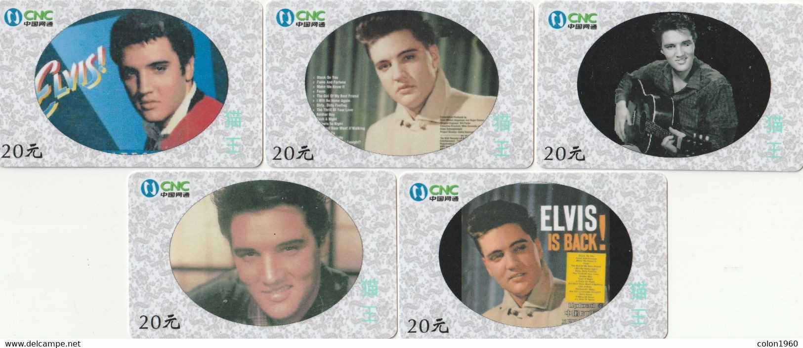CHINA. ELVIS PRESLEY. SERIE OF 5 CARDS. (020) - Musique