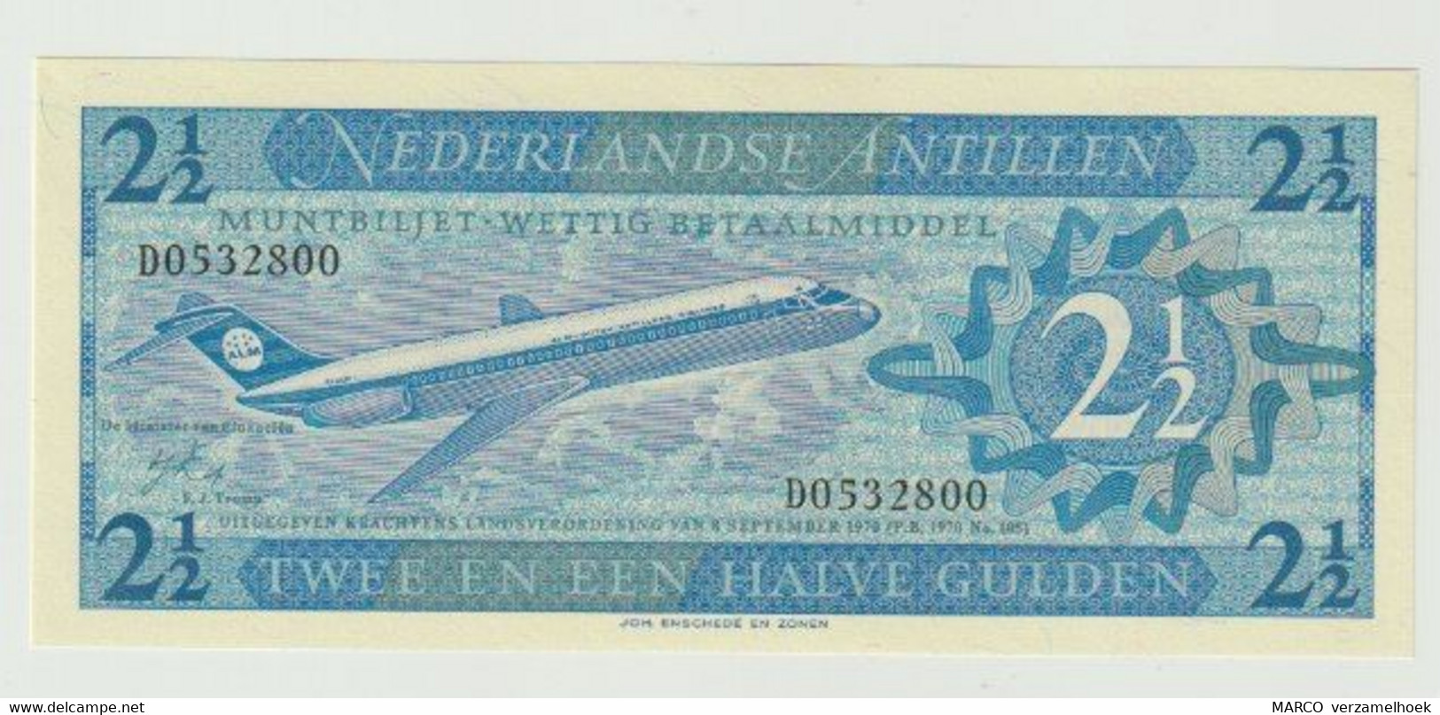 Nederlandse Antillen 2 1/2 Gulden 1970 UNC - Antillas Neerlandesas (...-1986)