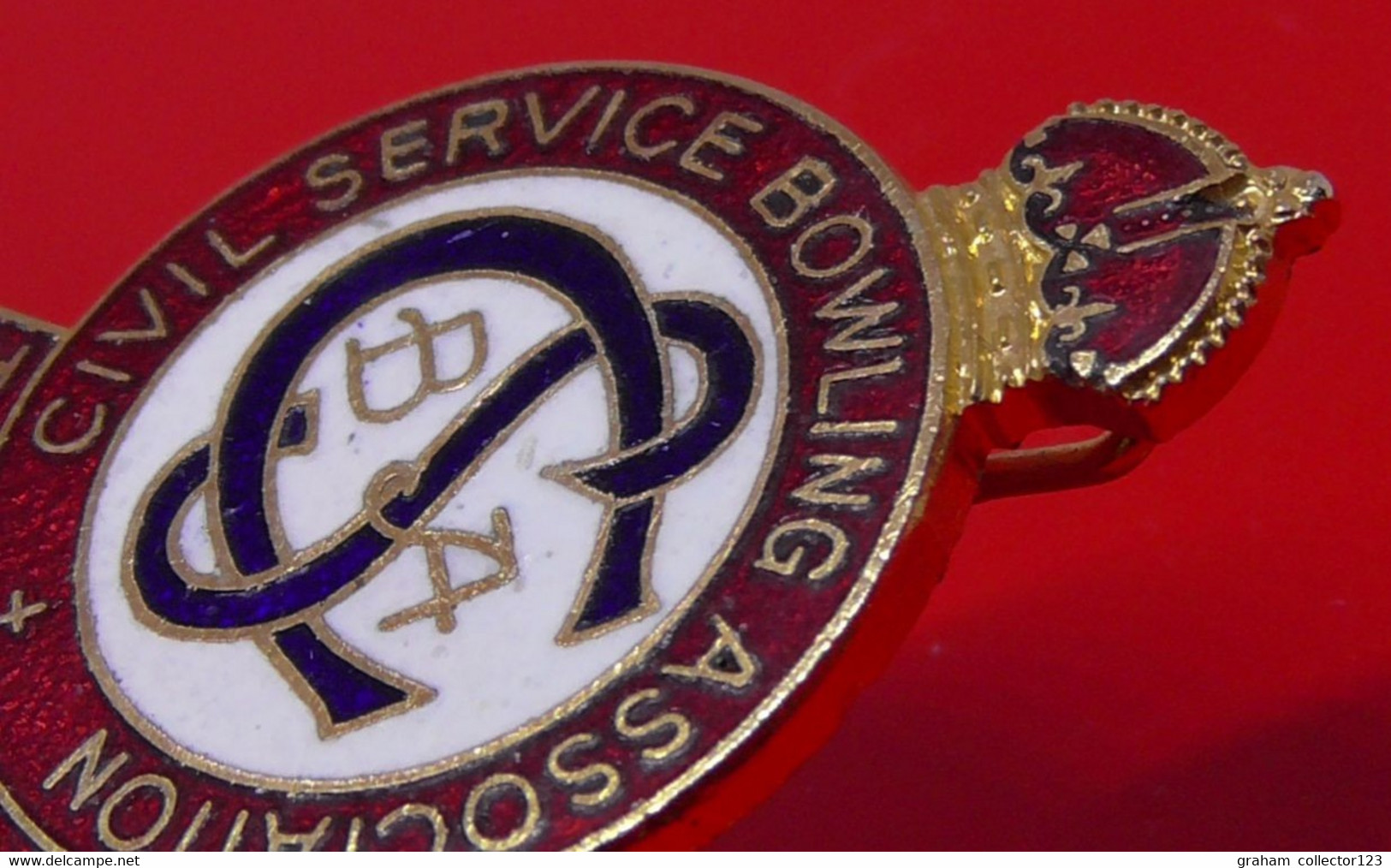 Vintage Enamel And Metal Badge Bowling Bowler Bowls Lawn Bowls Civil Service Bowling Association Tournament 1985 - Bowling