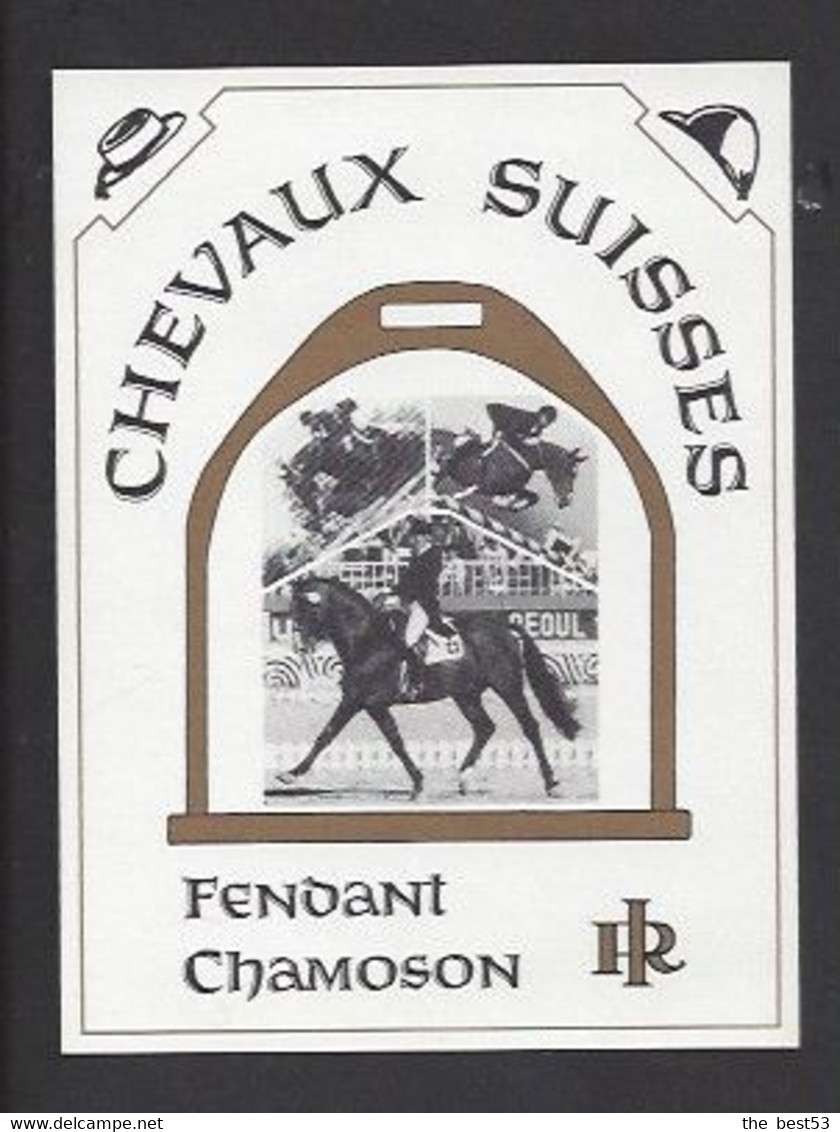 Etiquette De Vin Fendant  -  Chevaux Suisses  -  Sport Equestre - Paarden