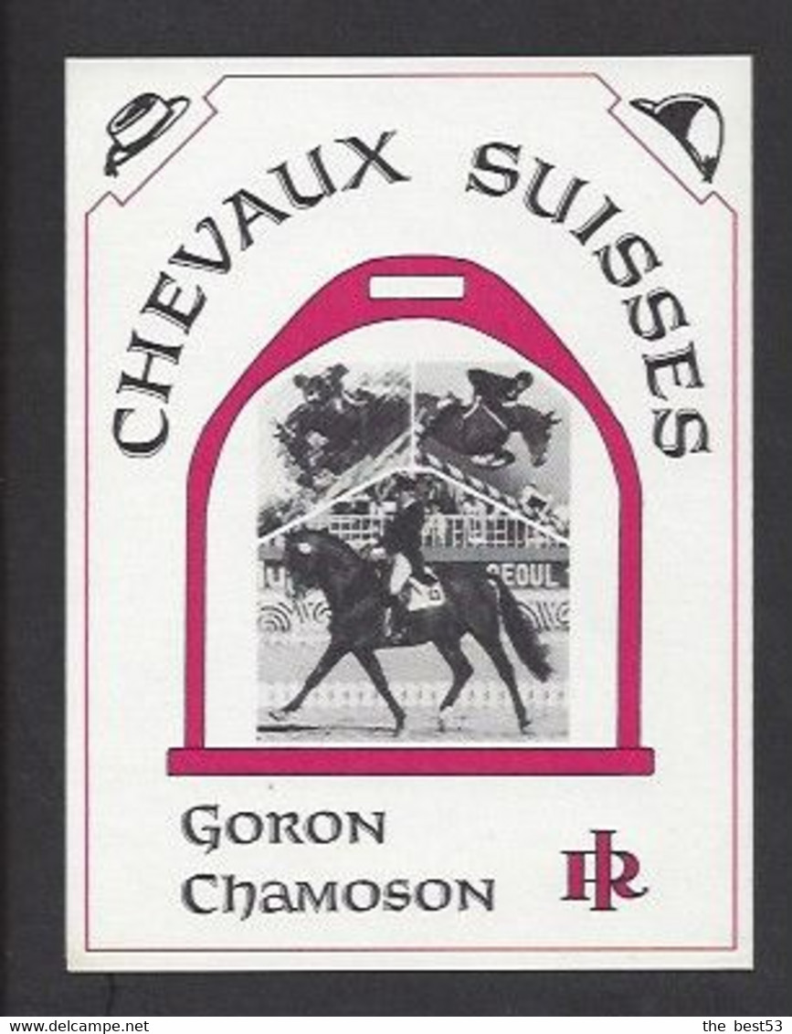 Etiquette De Vin Goron  -  Chevaux Suisses  -  Sport Equestre - Caballos