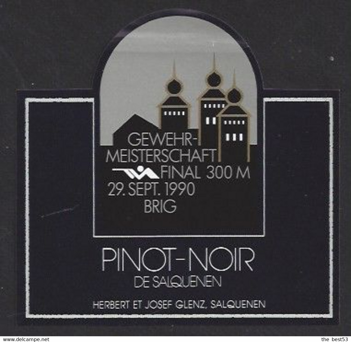 Etiquette De Vin Pinot Noir -  Final Du Tir Du 300m à La Carabine à Thoune   (Suisse)  -  Thème Tir - Altri & Non Classificati