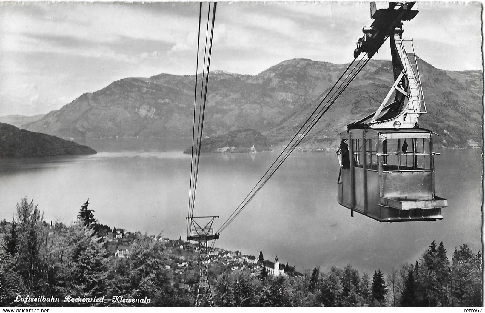 BECKENRIED → Alte Luftseilbahn Auf Die Klewenalp, Fotokarte 1948 - Beckenried