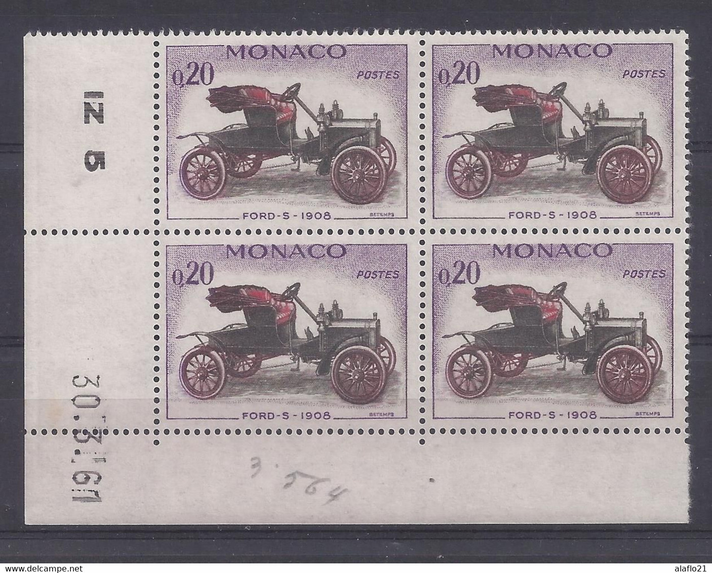 MONACO - N° 564 - FORD 1908 - Bloc De 4 COIN DATE - NEUF SANS CHARNIERE - 30/3/61 - Ungebraucht