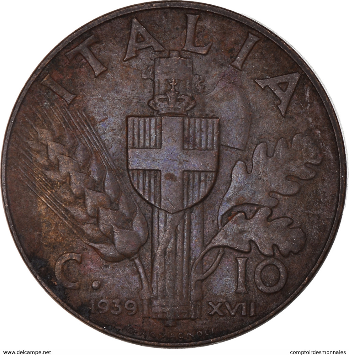 Monnaie, Italie, 10 Centesimi, 1939 - 1900-1946 : Victor Emmanuel III & Umberto II