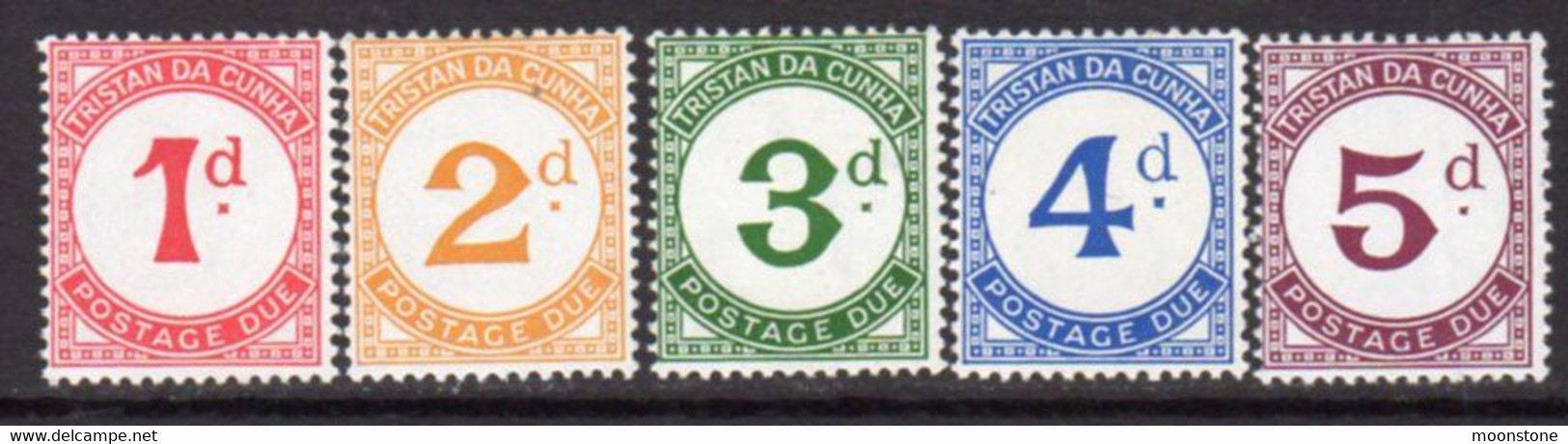 Tristan Da Cunha 1957 Postage Dues Set Of 5, Lighty Hinged Mint, SG D1/5 - Tristan Da Cunha