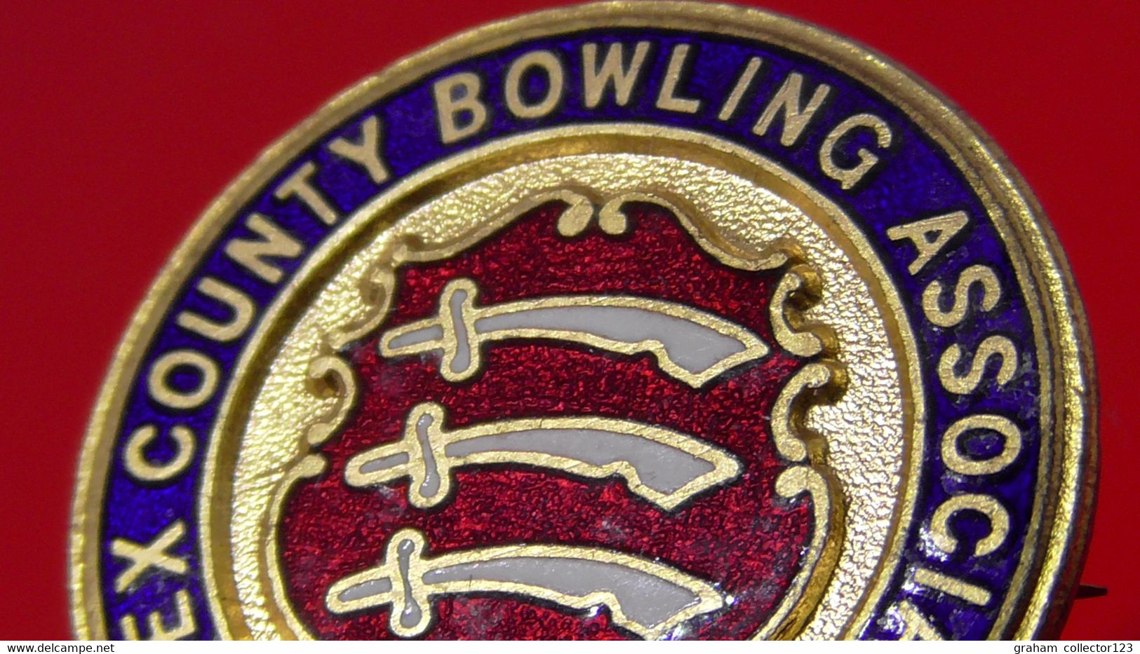 Vintage Enamel And Metal Badge Bowling Bowler Bowls Lawn Bowls Essex County Bowling Association HW Miller - Bowling