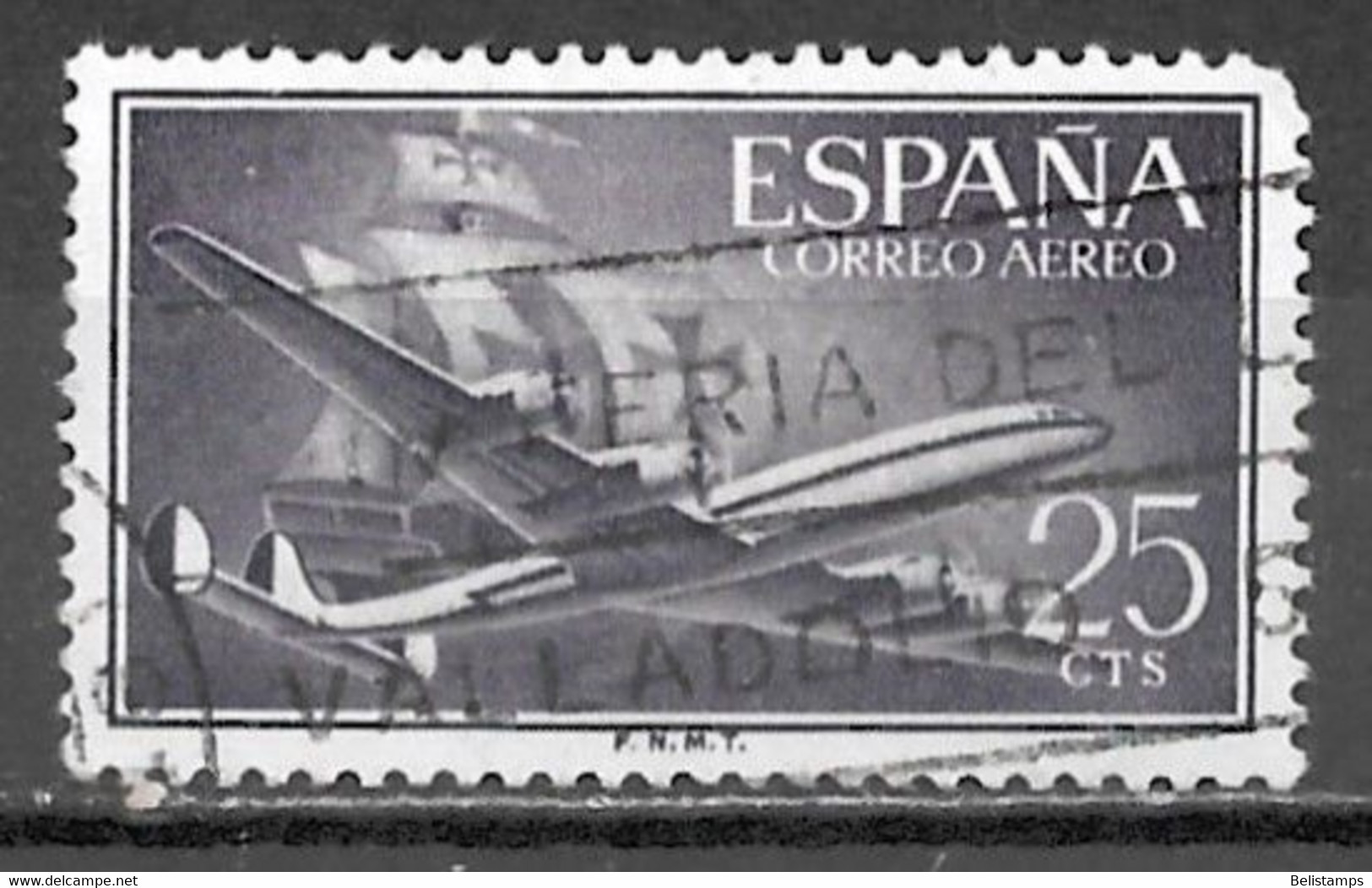 Spain 1955. Scott #C148 (U) Plane And Caravel - Used Stamps