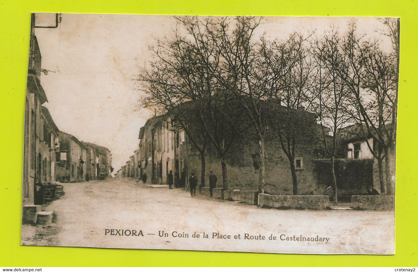 11 PEXIORA Vers BRAM Reproduction D'une Carte Postale Un Coin De La Place Et Route De Castelnaudary - Bram