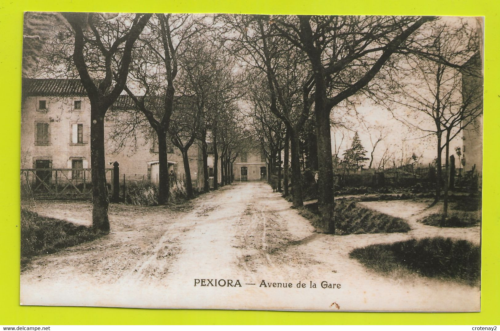 11 PEXIORA Vers BRAM Reproduction D'une Carte Postale Avenue De La Gare - Bram