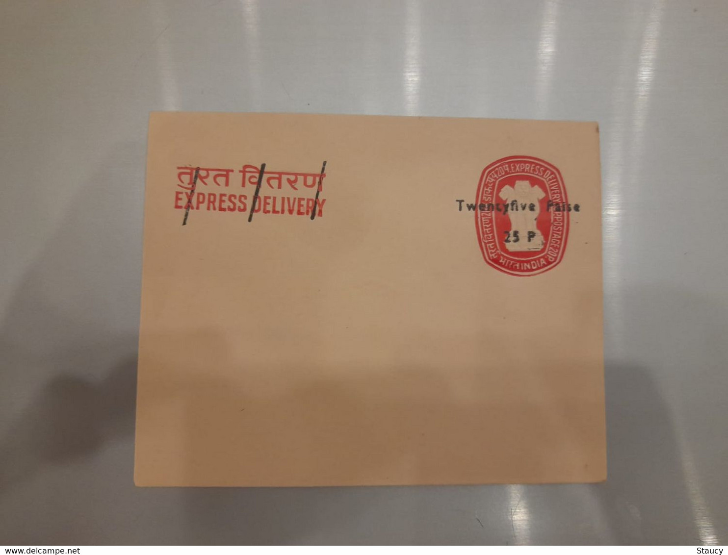 India Express Delivery Envelope With Overprint MINT - Ohne Zuordnung