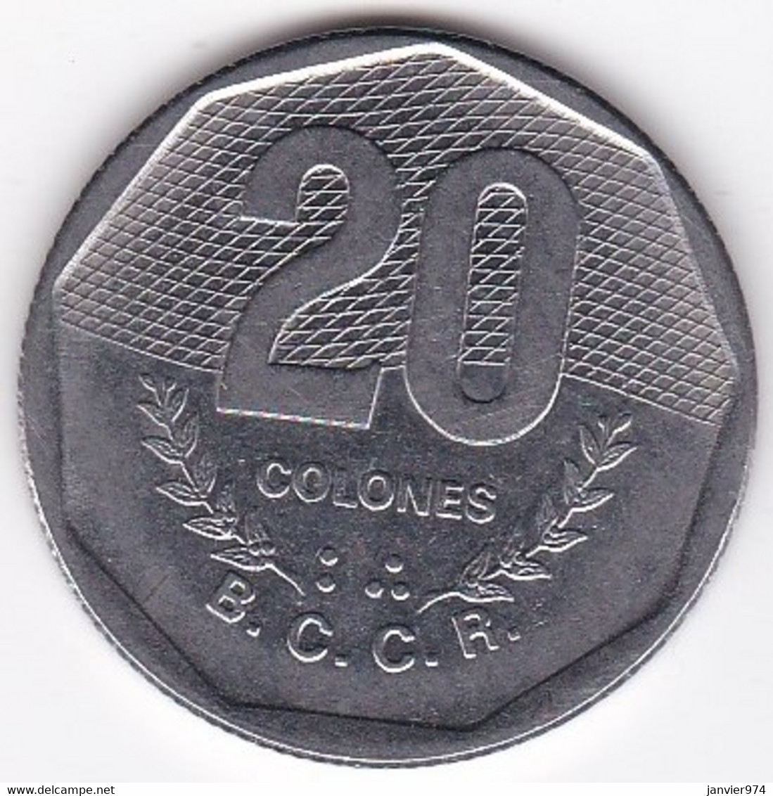 Costa Rica 20 Colones 1985, En Acier Inoxydable, KM# 216 - Costa Rica