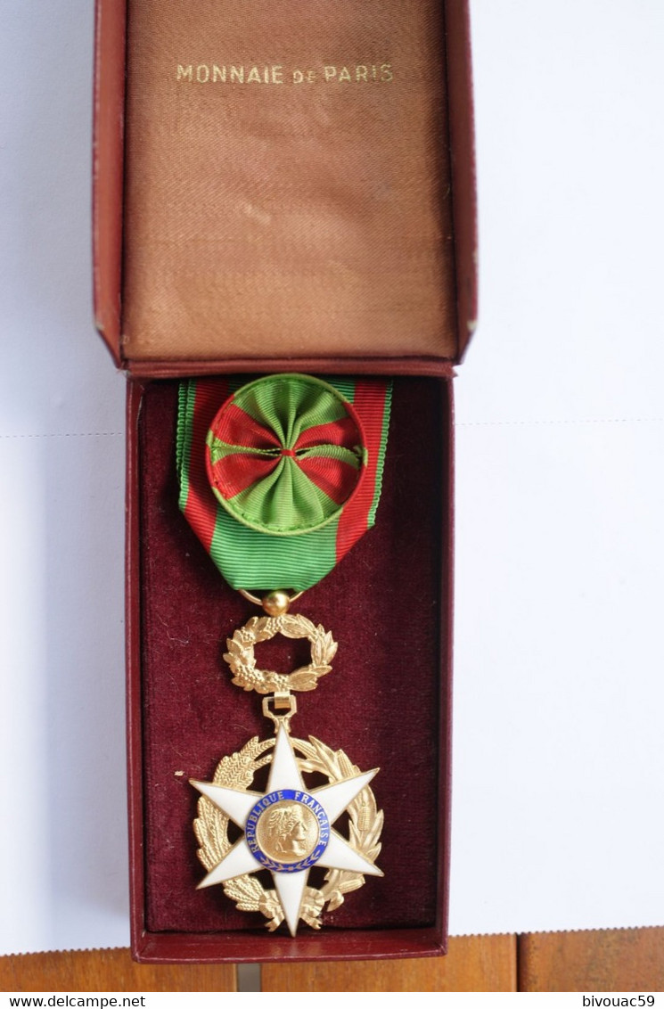 MERITE AGRICOLE. Croix D'Officier, En Vermeil Poinçon Sur Le Pontet, Bon Ruban. Dans Sa Boite De La Monnaie De Paris. - Frankreich