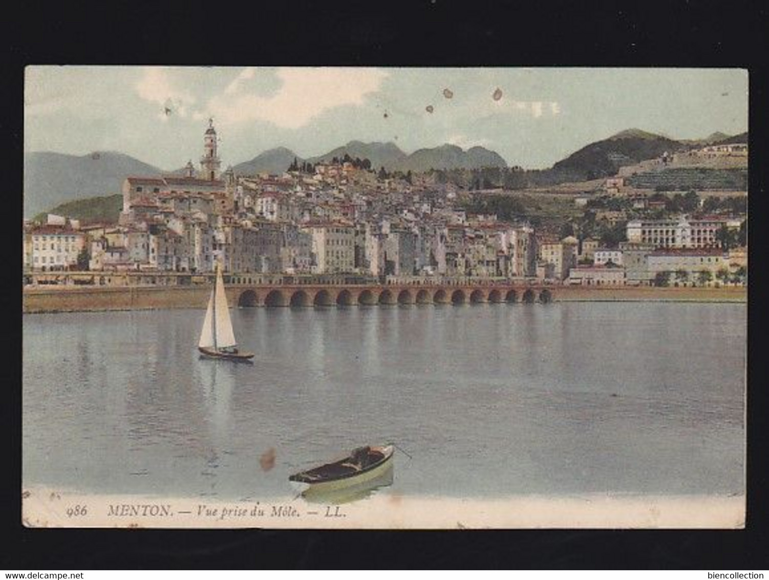 Cachet Du 124eme Regiment D'infanterie Territoriale Sur Carte Postale De Menton (Alpes Maritimes) - 1. Weltkrieg 1914-1918