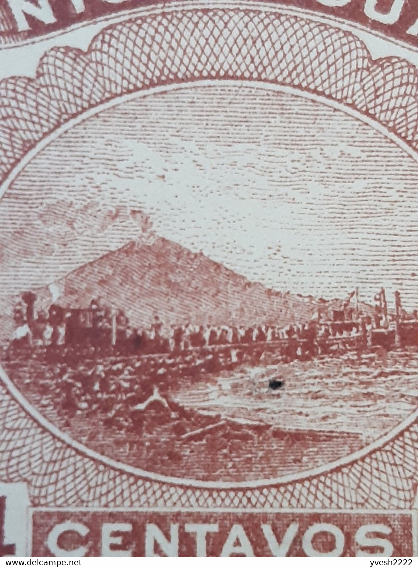 Nicaragua 1900. 7 Essais D'affranchissements D'entiers Postaux. Volcan Momotombo, De Type Stratovolcan, 1297 Mètres - Volcans