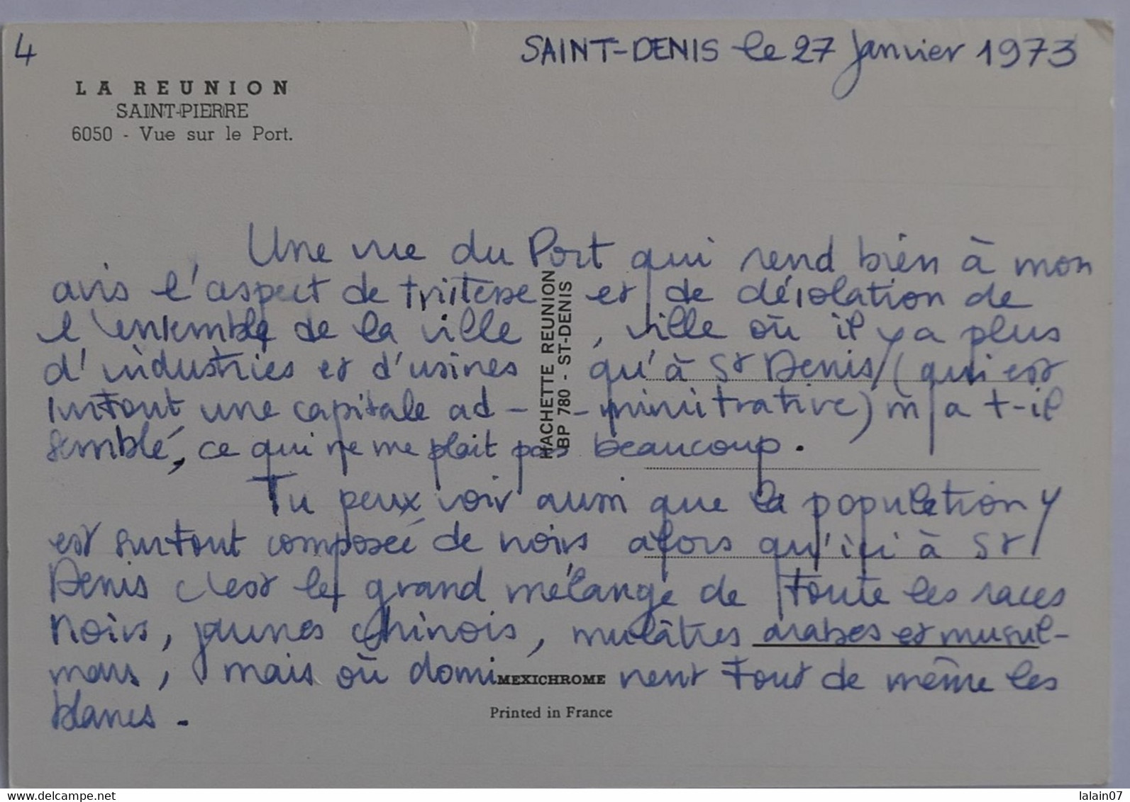 Carte Postale : Ile De La Réunion : SAINT-PIERRE : Vue Sur Le Port, Animé, En 1973 - Saint Pierre