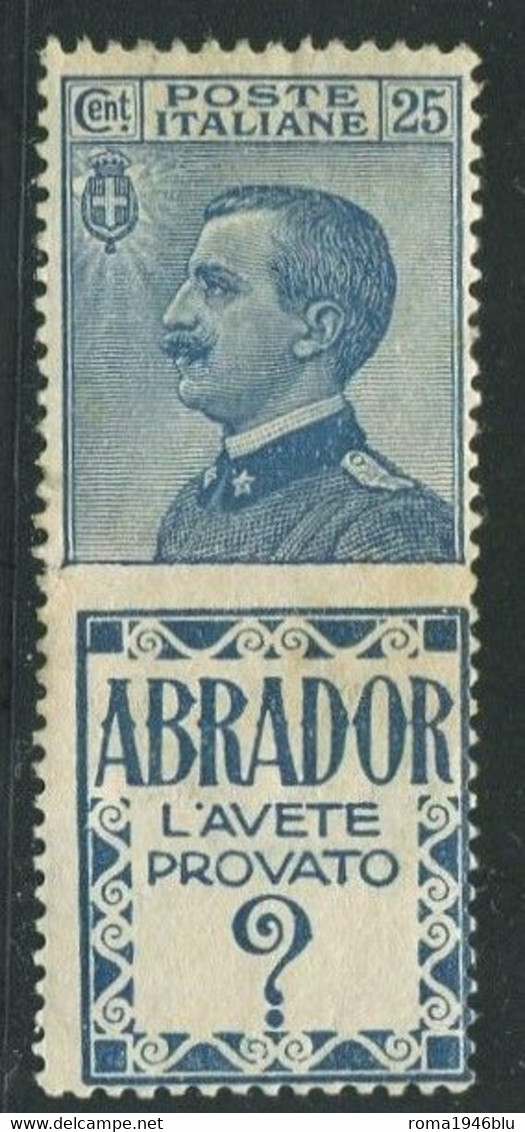 REGNO 1924 PUBBLICITARIO 25 C. ABRADOR ** MNH - Pubblicitari