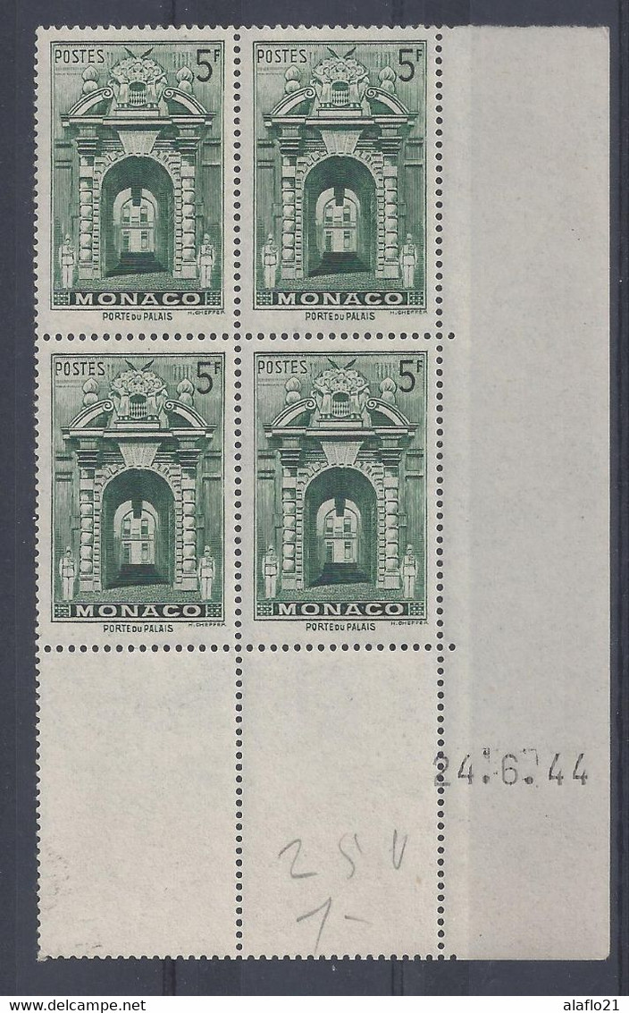 MONACO - N° 260 - Bloc De 4 COIN DATE - NEUF SANS CHARNIERE - 24/6/44 - Neufs