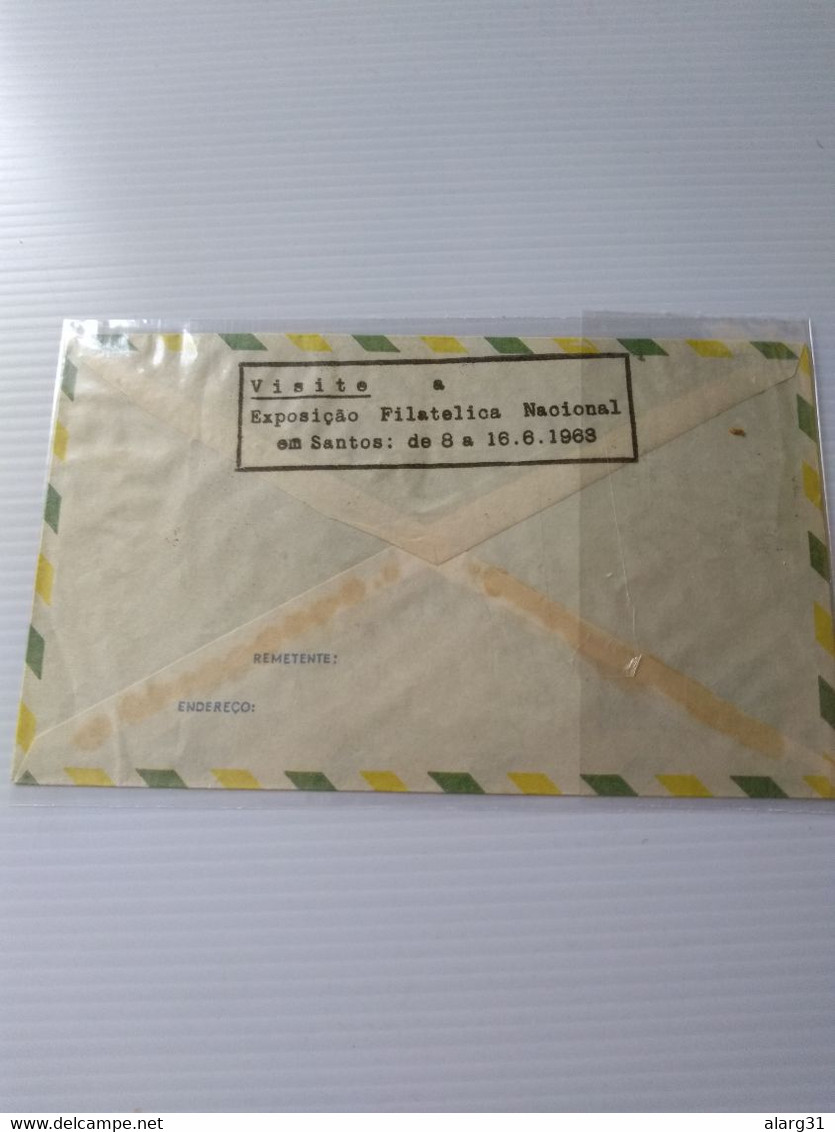 Brasil To Uruguay.letter From National Exhibit Sanpex Lx Santos.3 Pmks Navy Of Brasil& Jose Bonifacio.reg Post E7 Conmem - Cartas & Documentos