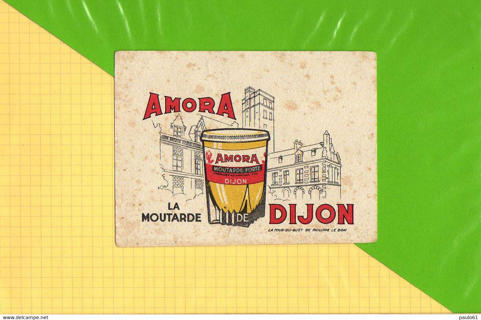 Buvard . Blotting Paper : Moutarde  AMORA De Dijon - Senf