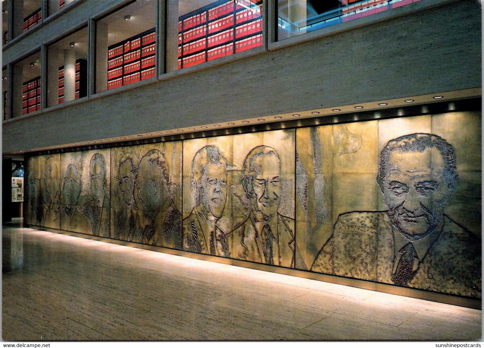 Texas Austin Lyndon B Johnson Library And Museum Interior View Photoengraved Mural - Austin