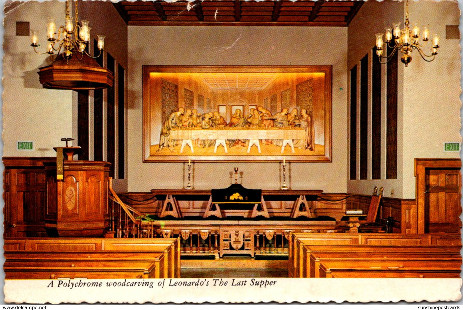 Tennessee Nashville The Upper Room Chapel Polychrome Woodcarving Od Leonardo's The Last Supper 1973 - Nashville