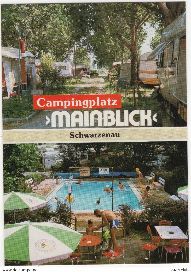 Schwarzenau - Campingplatz 'Mainblick' Am Main - (D.) -  Swimmingpool/Piscine/Schwimmbad & Caravans - Kitzingen