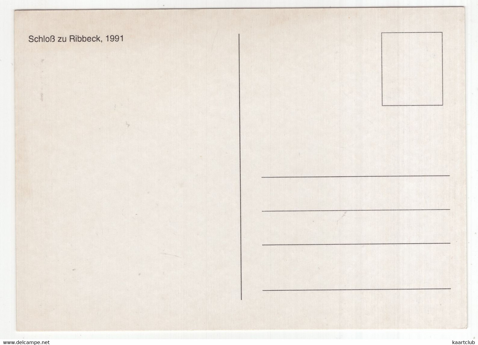 Schloß Zu Ribbeck, 1991 - (D.) - Nauen