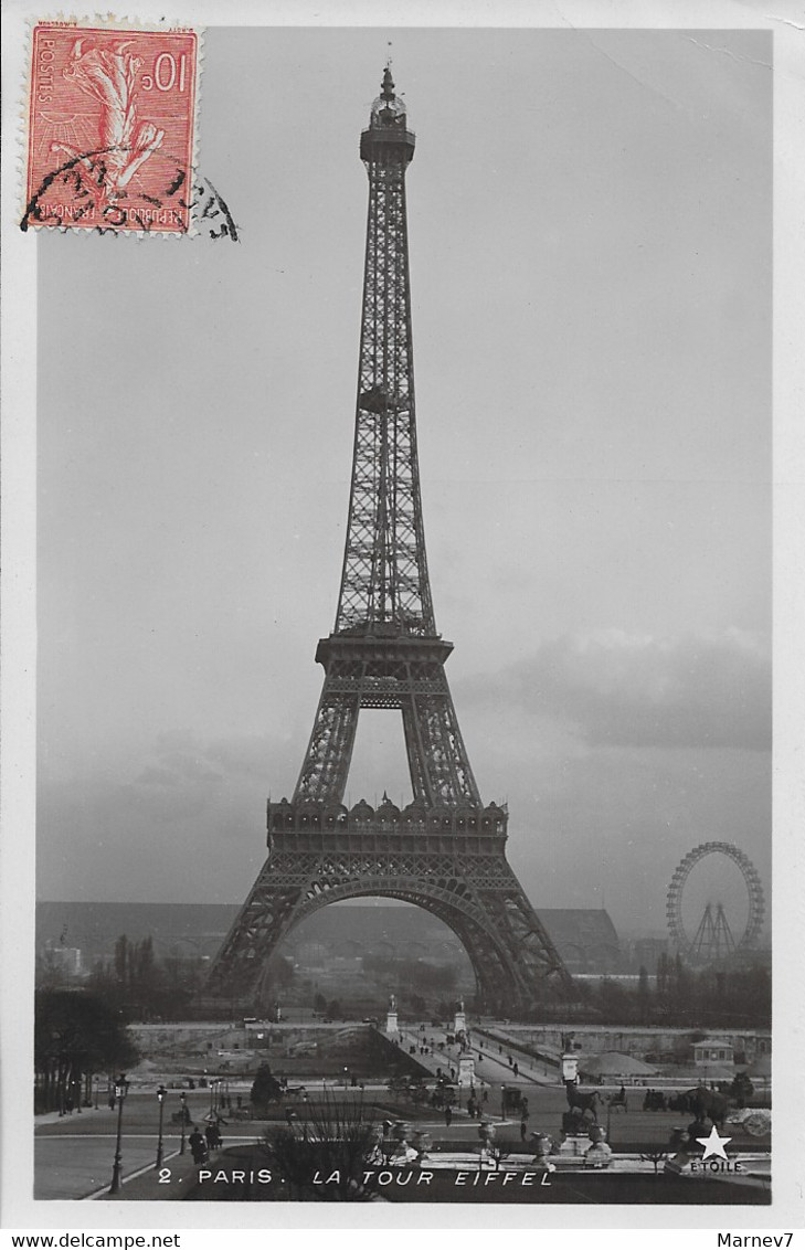 PARIS - CPA - Carte PHOTO - Tour Eiffel - 1907 - Tour Eiffel