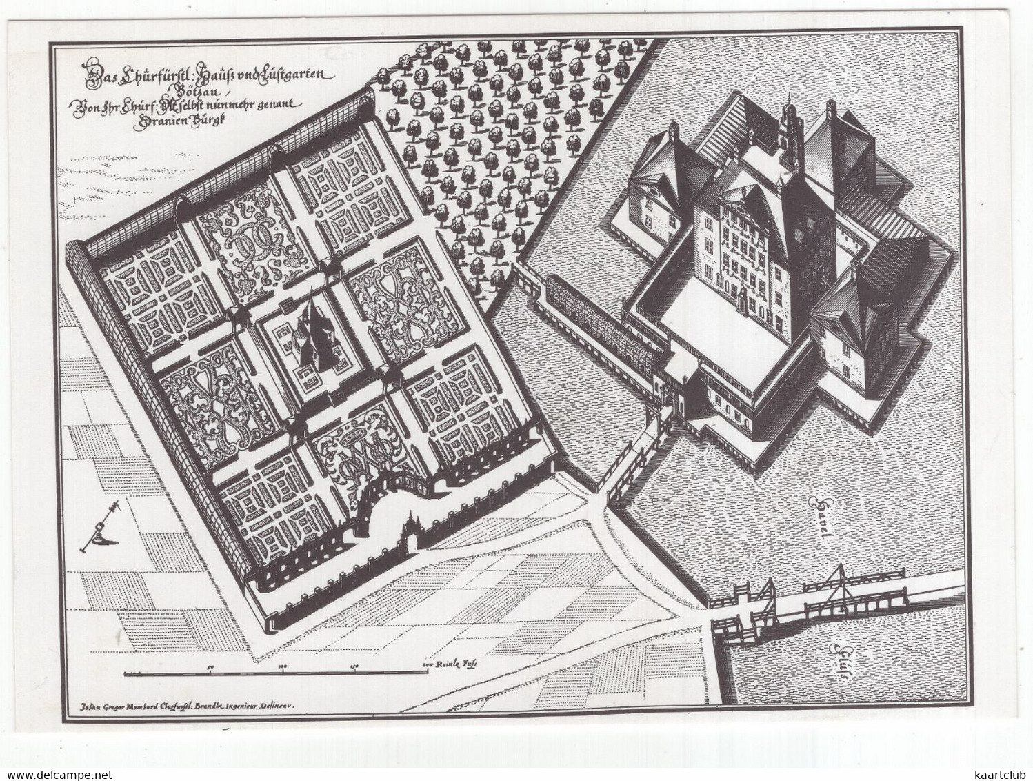 Kreismuseum Oranienburg - Gesammtansicht Des Schlosses - (Kupferstich Aus Merians Topographie, 1652) - (D.) - Oranienburg