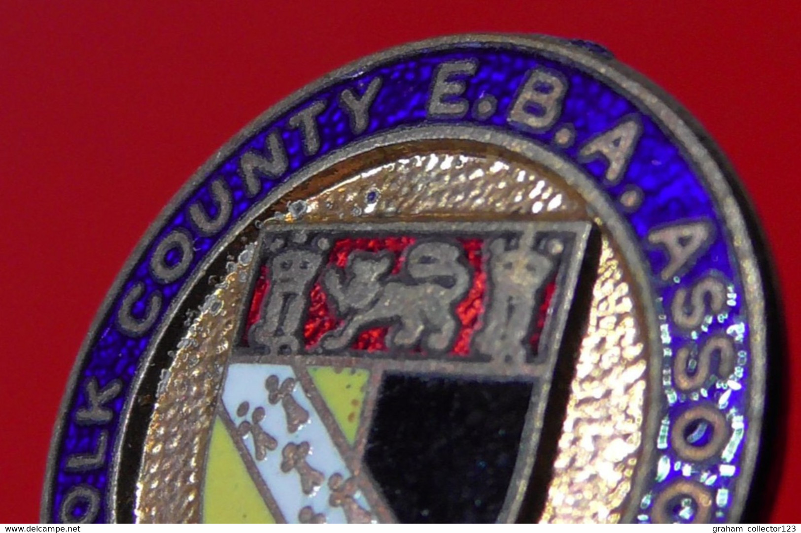 Vintage Enamel And Metal Badge Bowling Bowler Bowls Lawn Bowls Norfolk County EBA Association - Bowling