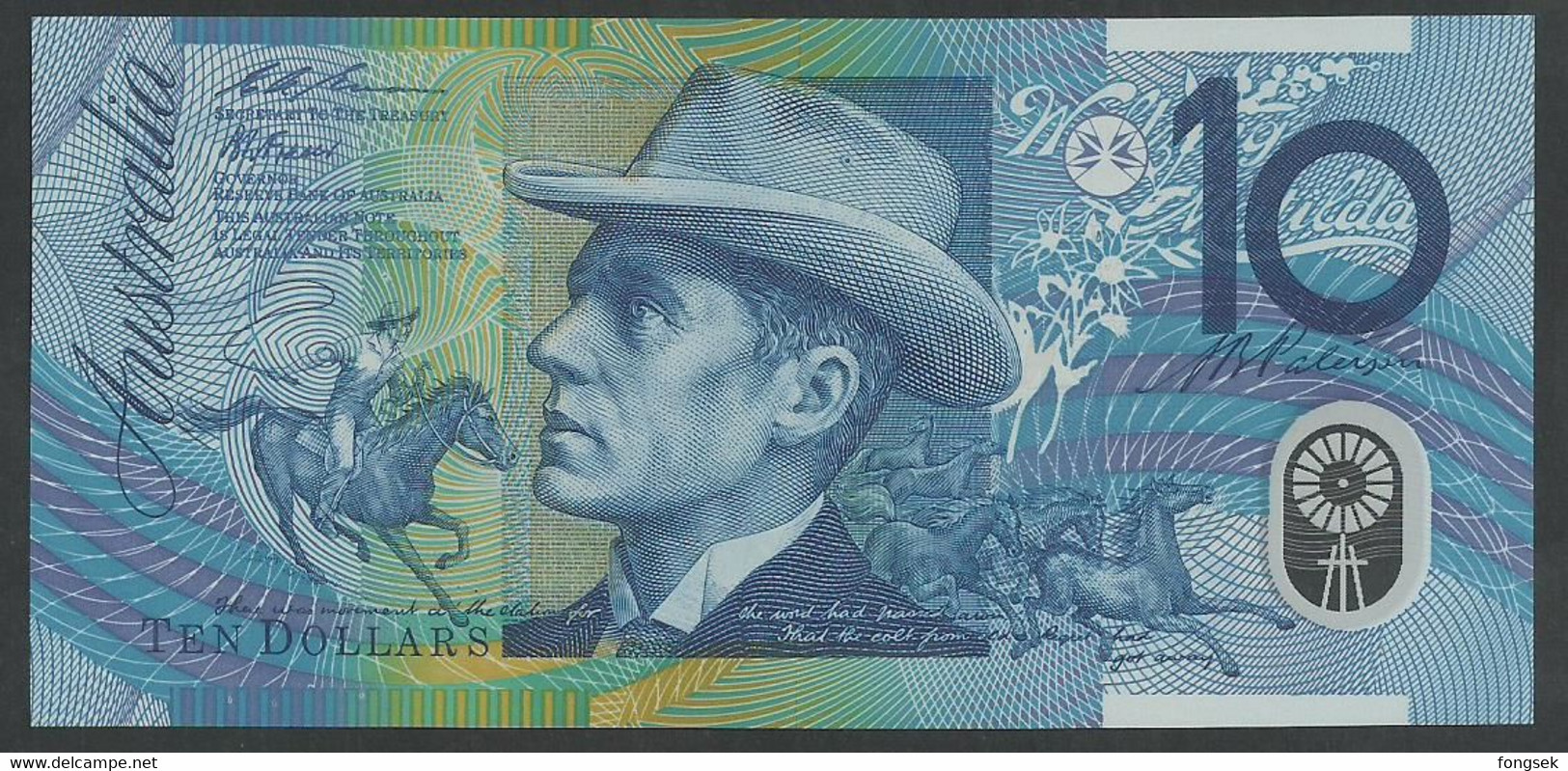 AUSTRALIA. 10 DOLLARS. (1993). B.W. FRASER / E.A.EVANS. PREFIX GG. NUMBER BLUE. Pick 52a. POLYMER. UNC / NEUF. - 1992-2001 (polymer Notes)