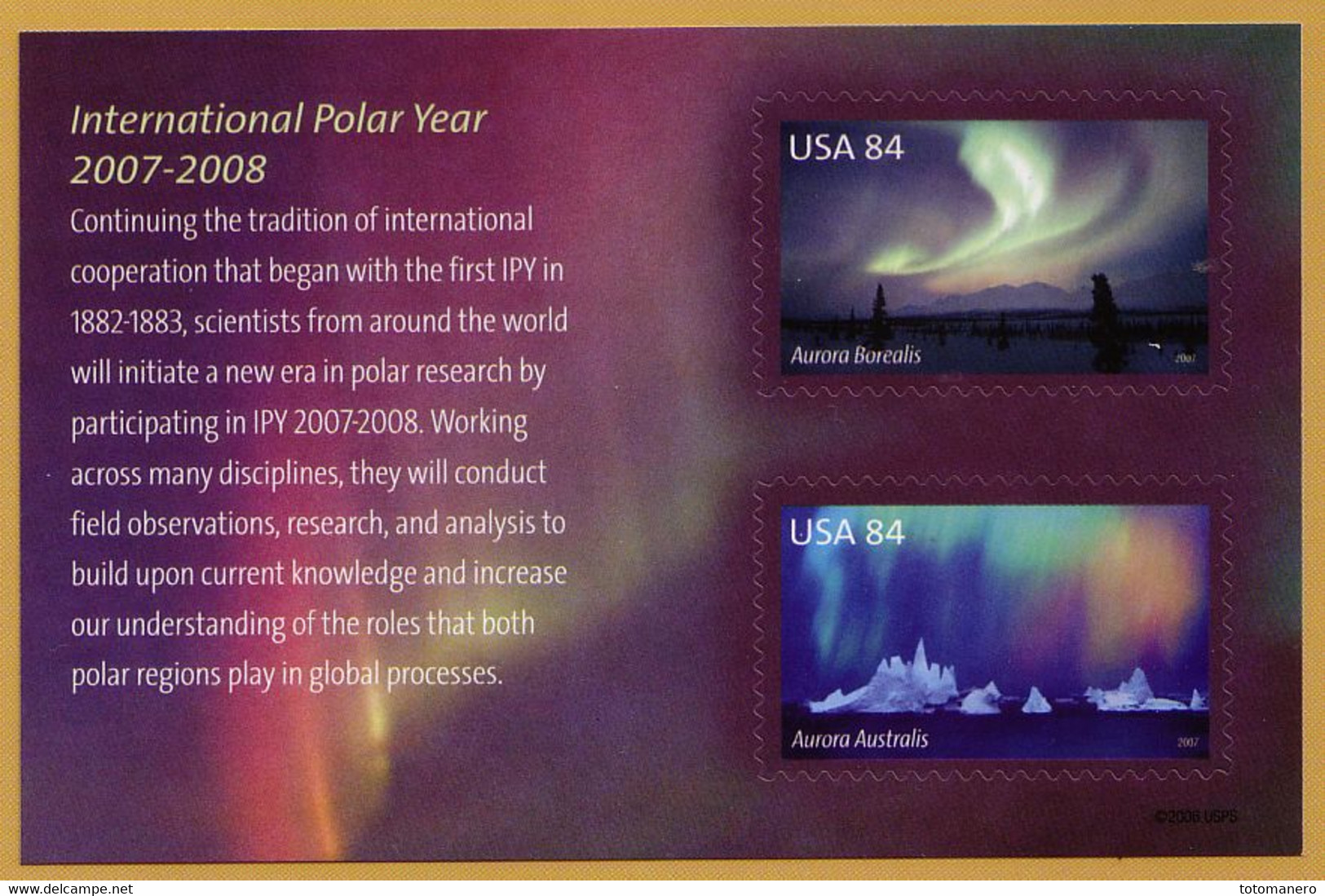 USA UNITED STATES 2007-2008, International Polar Year IPY Minisheet** - Année Polaire Internationale