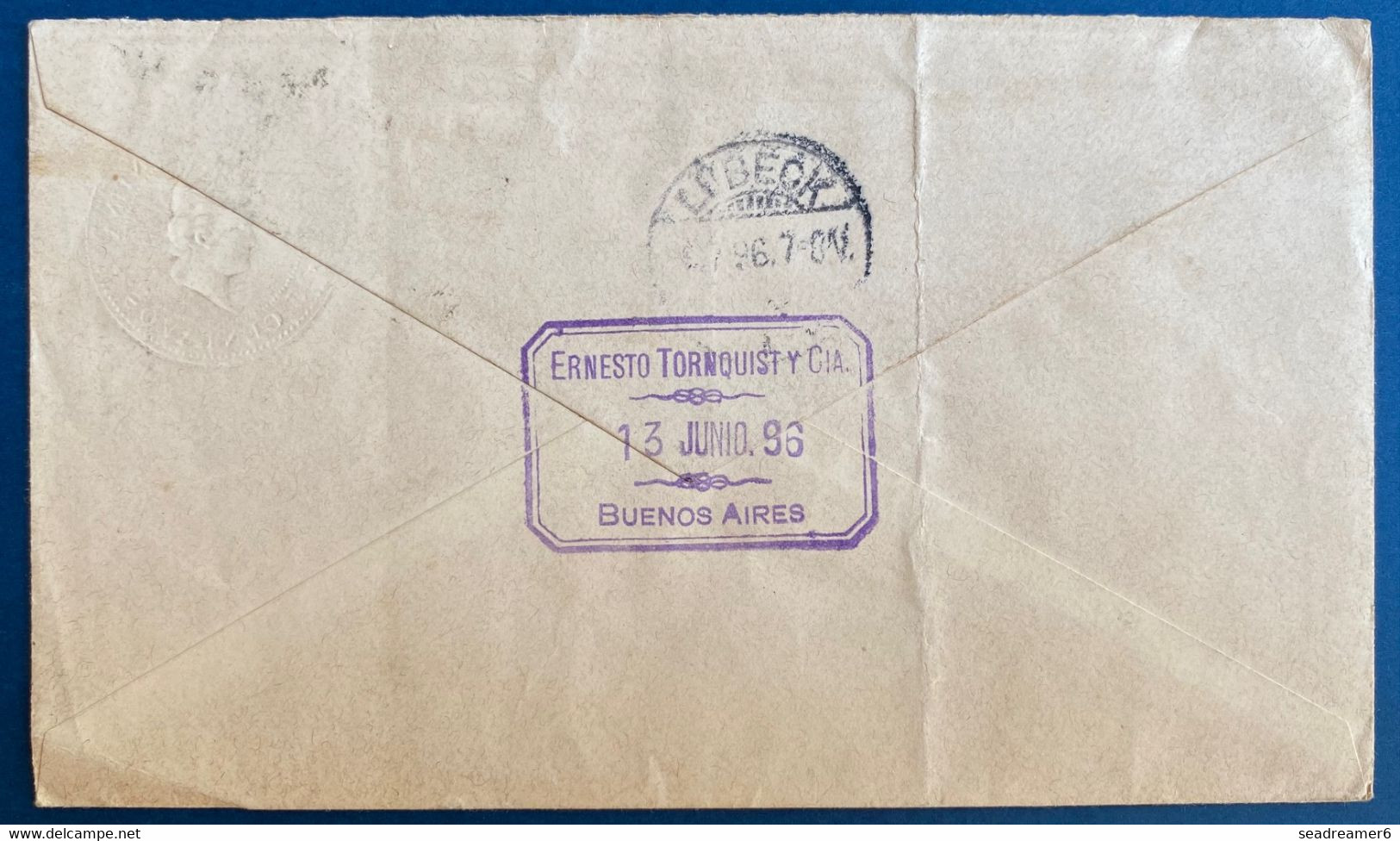 Argentine Entier Lettre 3 Centavos Rose 1896 + Paire N°99 10c Rouge Oblitérés Pour Lubeck En Allemagne TTB - Storia Postale