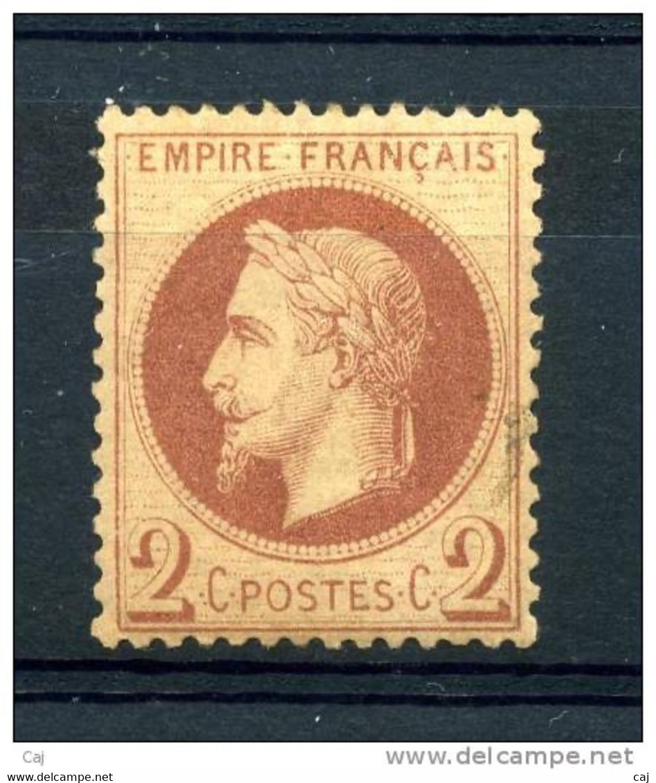 France  :  Yv  26B  *     ,   N4 - 1863-1870 Napoléon III Lauré