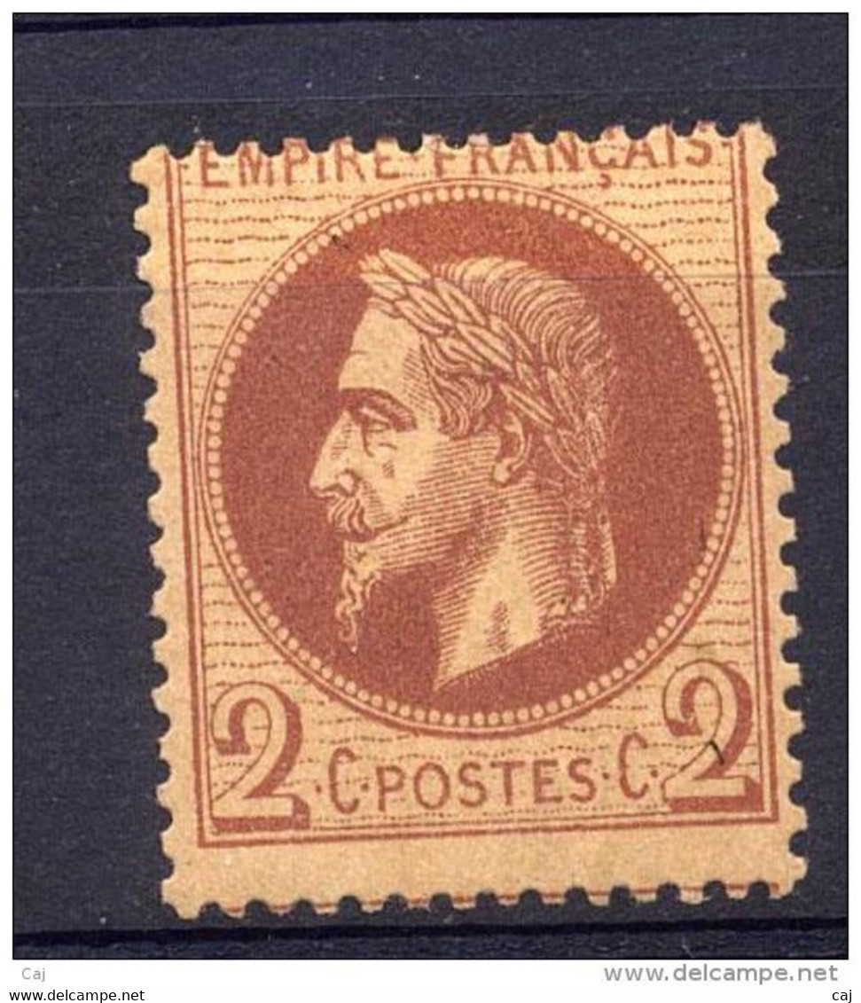 France  :  Yv 26  *     Ex 1 - 1863-1870 Napoléon III Lauré