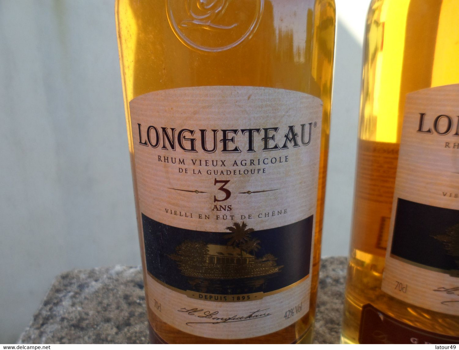 2 Bouteilles Longueteau Rhum Vieux Agricole De La Guadeloupe 3 Ans En Fut De Chene 70 Cl 42% - Alcoolici