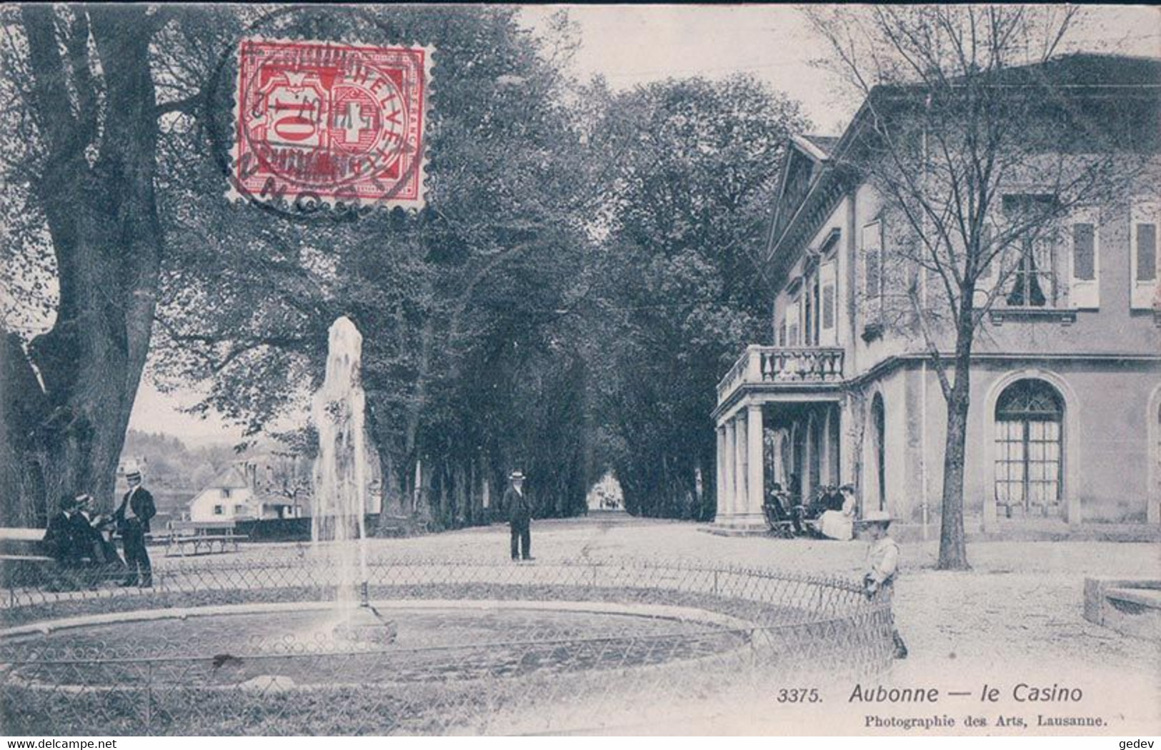 Aubonne VD, Le Casino Et Jet D'eau (3375) - Aubonne